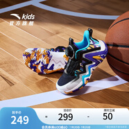 安踏兒童運動鞋男小鞋2025年新款旋鈕扣緩震防滑異形籃球鞋 【逆鱗】黑/彩色9955-3 30