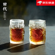 田代【新品】琉璃龍鳳主人杯功夫茶具茶杯水晶玻璃單人品茗杯喝茶獨(dú)享 龍鳳雙杯(各一只) 200mL以下
