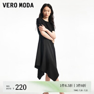 VEROMODA連衣裙夏季圓領(lǐng)金屬裝飾拼接不規(guī)則裙擺324261008 S59黑色 155/76A/XS
