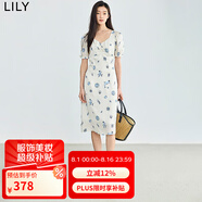 LILY法式茶歇度假長裙氣質(zhì)顯瘦海洋風(fēng)印花短袖連衣裙 716淺卡其 M