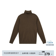 BODYDREAM含羊毛中性風(fēng)高領(lǐng)毛衣男冬季貼身打底毛線衣黑色針織衫 棕咖色 XL