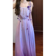 納琳雅Nalinya漸變吊帶沙灘裙好看獨特漂亮連衣裙2025夏季連衣裙無(wú)袖 漸變色送腰帶 【收藏店鋪優(yōu)先發(fā) S 推薦80-95斤