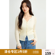 獨束大碼女裝2025春季新款原紗防曬針織開衫氣質(zhì)顯瘦百搭抗菌小衫 貝殼白 M （尺碼：1） (尺碼：1)