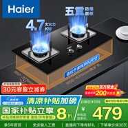 海爾（Haier）燃?xì)庠钐烊粴?嵌入式雙灶具 4.7kw大火力自動(dòng)熄火保護(hù) 五重安全防護(hù) 政府補(bǔ)貼20%燃?xì)庠頠2BE1(天) 