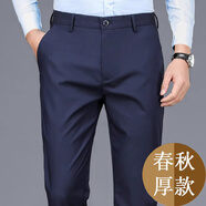 杉杉春秋季休閑褲男士西褲長(zhǎng)褲男夏季彈力修身褲子免燙商務(wù)西裝褲 春秋厚款1條裝藏青 春秋厚款1條 29 腰圍2尺2