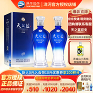 洋河【官方授權(quán)】天之藍(lán) 口感綿柔酒 綿柔型高度白酒 藍(lán)色經(jīng)典 52度 520mL 2瓶 雙支裝