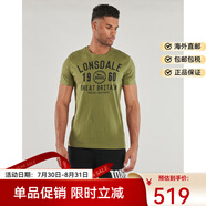 LONSDALE龍獅戴爾男士短袖t恤時尚休閑百搭印花套頭衫卡其色夏季2025新款 卡其色 S (UK)