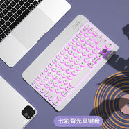 GOMI無(wú)線(xiàn)藍牙鍵盤(pán)網(wǎng)紅平板手機電腦iPad辦公可用靜音外接紅米redmipad鼠標套裝適用華為聯(lián)想筆記本oppo 【七彩背光】10寸充電版圓形鍵帽藍牙白鍵盤(pán)(單鍵盤(pán)