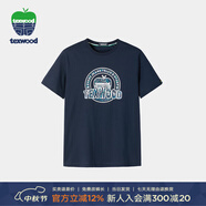 texwood蘋(píng)果男士純棉t恤夏裝潮休閑時(shí)尚百搭透氣t恤衫美式休閑上衣男半袖 藏青 M