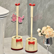 FANCYCHIC蝴蝶結家用馬桶刷長(cháng)柄底座死角套裝廁所刷子衛生間清潔浴室神器 蝴蝶結圓筒馬桶刷(2只裝+紅蝴蝶 不占空間/造型簡(jiǎn)約可愛(ài)