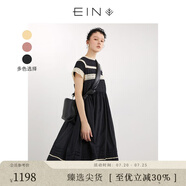 EIN【輕禮服】EIN言小黑裙中長(zhǎng)款絲棉短袖蕾絲連衣裙女2024夏季新款 小黑裙 M