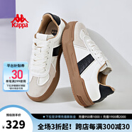 KAPPA卡帕女鞋厚底滑板鞋子女2024夏季新款運(yùn)動(dòng)休閑鞋軟底德訓(xùn)鞋小粉鞋 米黃色/黑色 38