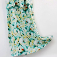 V領(lǐng)棉綢睡裙短袖連衣裙睡衣防凸點(diǎn)人造棉居家女遮胸家居服夏季 自選店里布料花色制退 S 雙層荷葉邊