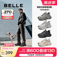百麗【張凌赫同款】星河軌跡老爹鞋男2025春季新運(yùn)動(dòng)鞋8PS01AM5 深灰 43 (265mm)