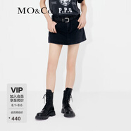 MO&Co.洗水黑色中低腰牛仔不對(duì)稱褲裙短褲美式復(fù)古褲子摩安珂 牛仔黑色-第2批 XL 29