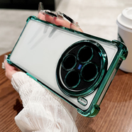 際客vivox200手機殼鏡頭全包x100pro保護套透明超薄x100s pro氣囊防摔 軟硅膠巜巜蒼嶺綠-四角氣囊防摔軟殼 送全屏保護膜 vivo X200 Ultra