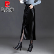 皮爾卡丹真皮皮裙女半身裙2025春秋新款高腰顯瘦開(kāi)叉包臀裙休閑一步裙長(cháng)裙 68008#黑色 3XL