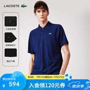 LACOSTE法國鱷魚男裝經(jīng)典運動純色百搭休閑舒適落肩短袖Polo衫|DH3201 166/藏青色 L (180) 5