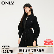 ONLY秋冬氣質(zhì)百搭翻領(lǐng)A字牛仔短裙連衣裙女|123442008 J19 黑牛仔 S (160) 80A