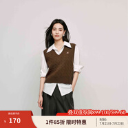 茵曼（INMAN）針織馬甲女老錢風(fēng)V領(lǐng)薄2025春冬女裝新款學(xué)院風(fēng)內(nèi)搭毛衣上 淺咖色 XL