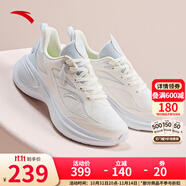 安踏（ANTA）葉子3丨輕質(zhì)跑鞋女新款輕便減震跑步運動鞋女款休閑鞋子 象牙白/淺霧灰-3 37.5