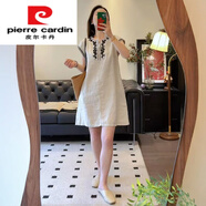 皮爾卡丹（PIERRE CARDIN）高級(jí)感輕奢亞麻無(wú)袖連衣裙女2025夏季新款寬松休閑減齡棉麻a字裙 麻本色(連衣裙/高端連衣裙/洋氣 M (建議100斤以內(nèi))