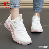 喬丹QIAODAN 冬季女鞋運動(dòng)鞋子學(xué)生跑步鞋皮面復古老爹鞋R 象牙色/微晶粉-4242R 38