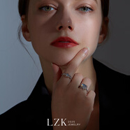 LZK原創(chuàng  )設計s925純銀戒指女月光石小眾簡(jiǎn)約冷淡風(fēng)開(kāi)口食指戒 珊瑚小號月光石【925純銀】 14號
