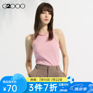 G2000【多面彈性】G2000女裝SS24商場(chǎng)新款高級(jí)感羅紋布料圓領(lǐng)百搭背心 羅紋布料-粉色高圓領(lǐng)20寸 M