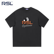 亞獅龍正品T恤夏季寬松半袖圓領(lǐng)簡(jiǎn)約休閑羽毛球服字母印花時(shí)尚 【黑色】印花41 S