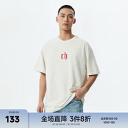 CHINISM CH純色簡約短袖男夏季T恤半袖時(shí)尚寬松潮流休閑潮牌圓領(lǐng)情侶上衣 復(fù)古紅 XL