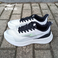 鴻星爾克閃電4跑步鞋男2025新款跑鞋紅星ERKE耐磨減震運動(dòng)鞋男驚蟄4跑鞋男 微晶白正黑 41 (255mm)