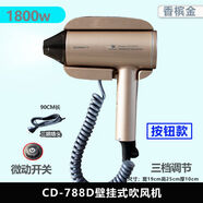 蘭可欣創(chuàng)點(diǎn)電吹風(fēng)酒店賓館浴室壁掛式吹風(fēng)筒賓館免打孔衛(wèi)生間吹風(fēng)機(jī) 788D香檳金大功率1800W