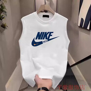 BIG NBA-Nike耐ke夏季潮純棉男士背心男女寬松休閑無(wú)袖t恤坎肩運動(dòng)籃球衣 白色 M 建議95-110斤