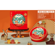 京城好物美莎金冠蛋黃五仁600g多口味蓮蓉廣式月餅禮盒裝中秋節(jié) 樂(lè)艾嘉美莎金冠雙黃七星740g