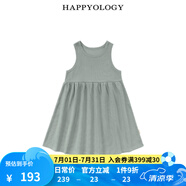 happyology英國(guó)女童裙子棉兒童無(wú)袖連衣裙親膚裙童裝裙子連身裙 灰豆綠 98 (98cm)