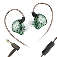 g.k AK8入耳式雙動(dòng)圈有線(xiàn)耳機HIFI級高保真游戲吃雞耳麥帶麥話(huà)筒 KZ EDX PRO QKZ AK6 透綠色3.5mm