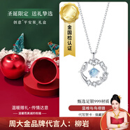 周大金 CHOW TAI KING藍(lán)桉與鳥999足銀項(xiàng)鏈女士純銀輕奢吊墜情人節(jié)禮物送女友生日禮物 藍(lán)桉與鳥項(xiàng)鏈【小蘋果禮盒】
