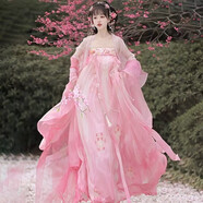 唐努烏漢服女新年戰袍洛麗塔Lolita連衣裙中華風(fēng)可愛(ài)長(cháng)袖 粉色套裝 M 【80-100斤】