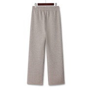 雪夕（XUEXI）媽媽春裝毛呢直筒褲中老年女春季松緊腰休閑褲新款長(cháng)褲