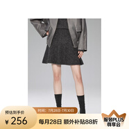 歐時(shí)力（ochirly）歐時(shí)力秘魯羊駝毛毛織半身裙荷葉邊高腰短裙0秋冬新品通勤 灰色030 S