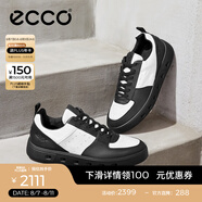愛步（ECCO）板鞋男鞋 男士休閑鞋小白鞋拼色厚底牛皮明星同款 街頭720 520814 黑色/白色52081450669 39