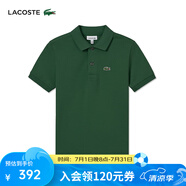 LACOSTE法國鱷魚童裝25春季新款純色簡約短袖Polo衫|PJ2909 132/鱷魚綠 140 10A