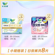 樂(lè)而雅花王安睡褲生理期專(zhuān)用零觸感褲型貼貼褲日用安心褲超薄透氣生理褲 L 1條 （小規(guī)格裝）日夜褲8片
