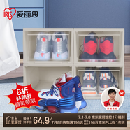 愛(ài)麗思（IRIS）塑料鞋盒透明大號(hào)AJ球鞋鞋柜防塵防潮鞋架可疊加鞋子收納盒 4個(gè)裝