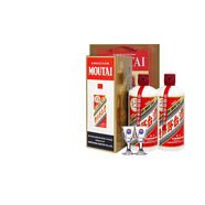 茅臺（MAOTAI）飛天 53度 出口海外版 貴州飛天茅臺 醬香型白酒 500ml（帶杯） 53%vol 500mL 2瓶 海外出口版