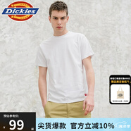 dickies 純棉短袖T恤 情侶男女同款 純色休閑百搭 DK007093 白色 L
