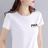 官方官方純棉短袖t恤女2025新款夏季寬松半袖上衣 斐樂FNA小-白色 XS 【80-95斤】