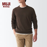 無(wú)印良品（MUJI）男式 美利奴羊毛 可水洗 圓領(lǐng)毛衣 AAA03A1A 長(zhǎng)袖針織衫 棕色 XL