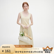 范思藍(lán)恩秋季灰色無袖背帶針織裙女2024新款休閑舒適打底裙修身連衣裙女 奶酪黃 S